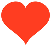 Heart plain red